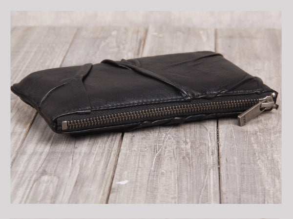 Handmade Genuine Leather Wallet Clutches Handbags Phone Case Women Men modern
