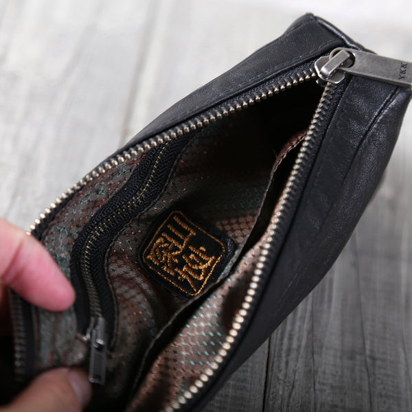Handmade Genuine Leather Wallet Clutches Handbags Phone Case Women Men cute