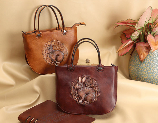 Handmade Ladies Embossed Leather Crossbody Purse Handbags For Women Cowhide