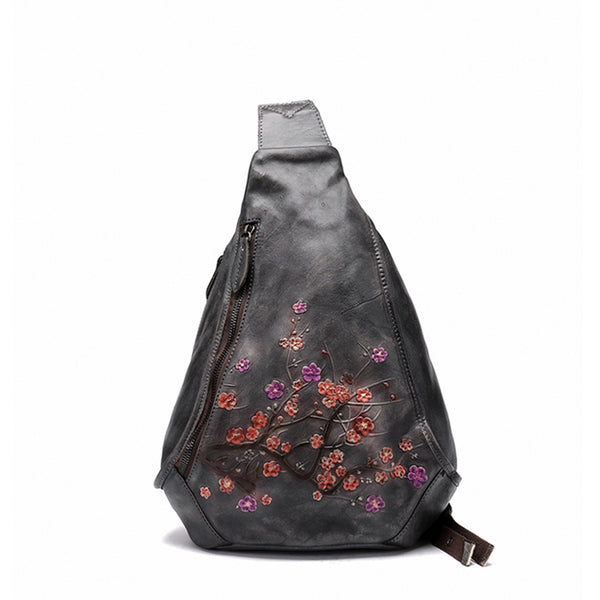 Handmade Ladies Genuine Leather Backpack Purse Small Rucksack Bag For Women Black