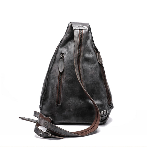 Handmade Ladies Genuine Leather Backpack Purse Small Rucksack Bag For Women Durable