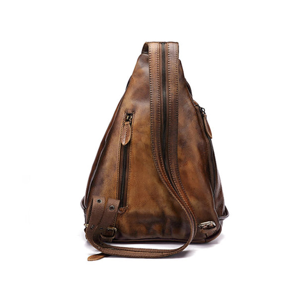 Handmade Ladies Genuine Leather Backpack Purse Small Rucksack Bag For Women Genuine Leather