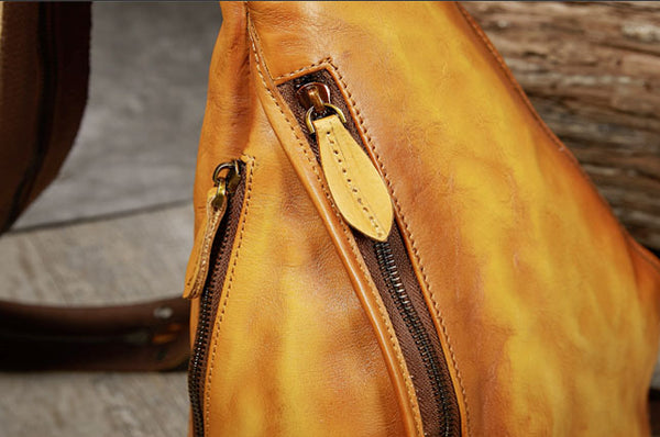 Handmade Ladies Genuine Leather Backpack Purse Small Rucksack Bag For Women Handmade