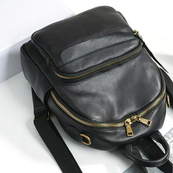 Handmade Ladies Leather Backpack Purse Small Rucksack Cross shoulder bag For Women