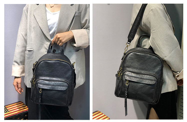 backpack purse leather walmart Handmade Ladies Leather Backpack Purse Small Rucksack Cross shoulder b – igemstonejewelry