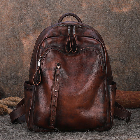 14 Inch Women's Cool Leather Laptop Backpack Purse Book Bags for Women –  igemstonejewelry