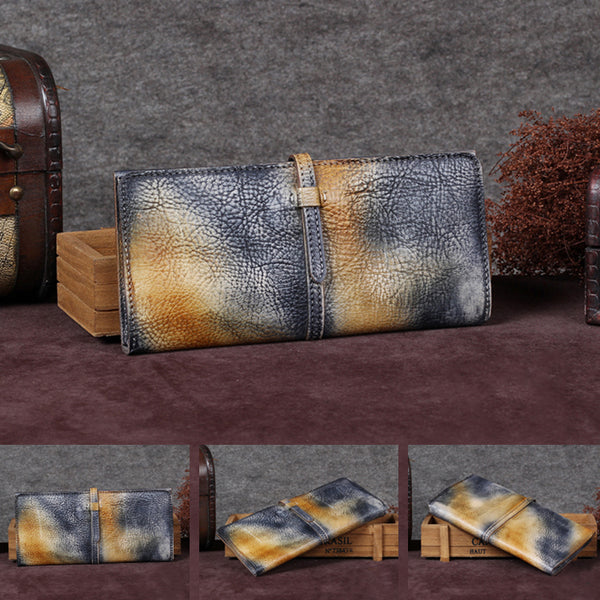 Handmade Leather Long Wallet Clutch Accessories Gift Women details