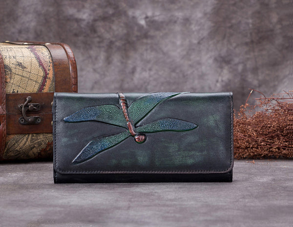 Handmade Leather Long Wallet Purse Clutch Accessories Women cool