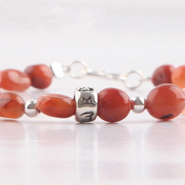 Handmade Red Agate Beaded Bracelets Gemstone Jewelry Accessories for Women adorable