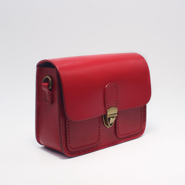 Leather Minimal Box Crossbody Bag, Handbag, Shoulder Bag, Purse, Gift for Her, Box Bag Vintager Trendy Designer Bags Handmade Lock Bag