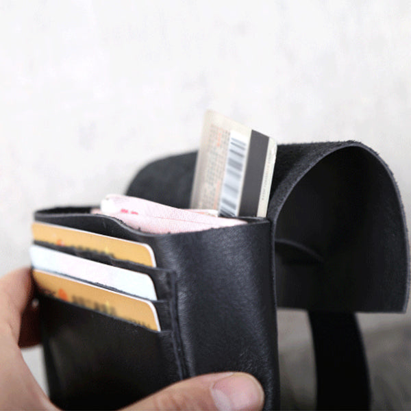 Handmade Soft Genuine Leather Wallet Clutches Card Wallets Purses Women Men Minimalism