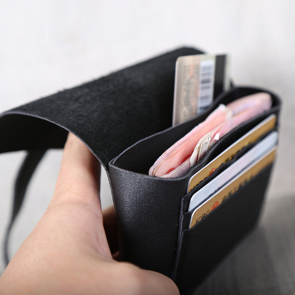 Handmade Soft Genuine Leather Wallet Clutches Card Wallets Purses Women Men Unique