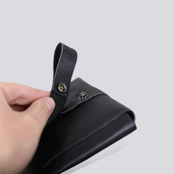 Handmade Soft Genuine Leather Wallet Clutches Card Wallets Purses Women Men Minimalism details