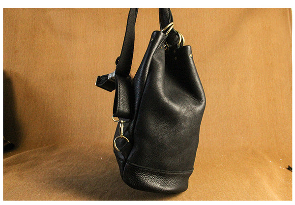 Handmade Vintage Womens Brown Leather Backpack Bag Purses Cool Backpacks for Women Funky