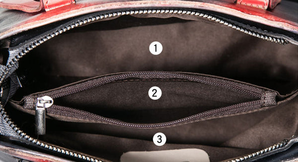 Handmade Women's Genuine Leather Handbags Designer Cross Shoulder Bag Sale For Women Inside