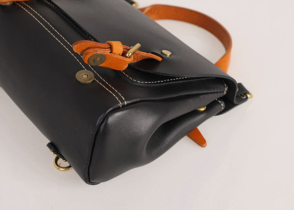 Handmade Women's Genuine Leather Satchel Backpack Purse Cross Shoulder  Bag For Women Designer