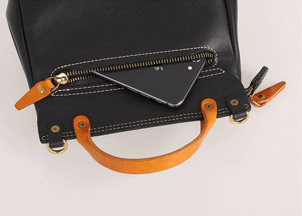 Handmade Women's Genuine Leather Satchel Backpack Purse Cross Shoulder  Bag For Women Durable