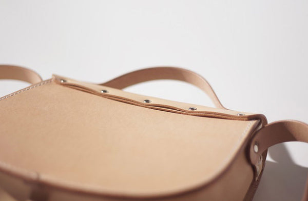 Handmade Women's Leather Crossbody Saddle Bag Small Purse for Women Genuine Leather