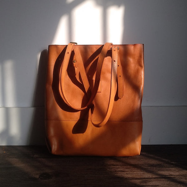 Handmade Womens Brown Leather Tote Bag Handbags Shoulder Bag Accessories