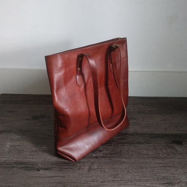 Handmade Womens Brown Leather Tote Bag Handbags Shoulder Bag cool