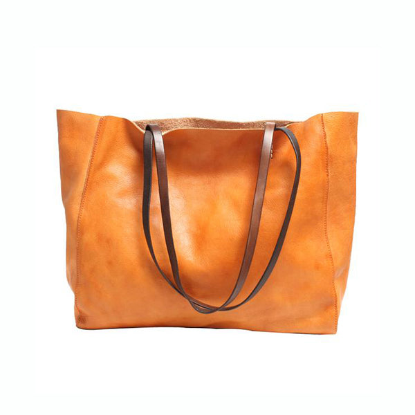 Handmade Womens Brown Leather Tote Bag Handbags Shoulder Bag for Women beautiful