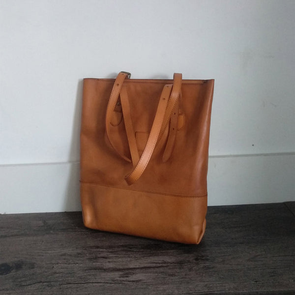 Handmade Womens Brown Leather Tote Bag Handbags Shoulder Bag stylish