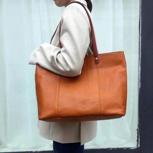 Handmade Womens Leather Tote Bags Purse With Zipper Closure Handbags For Women Designer