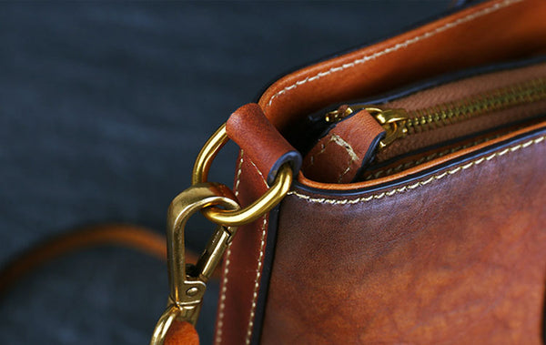 Handmade Womens Embossed Leather Tote Bag Shoulder Handbags For Women Gift