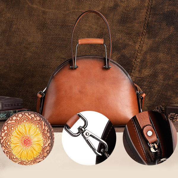 Handmade Womens Genuine Leather Handbags Small Crossbody Purse For Women Details