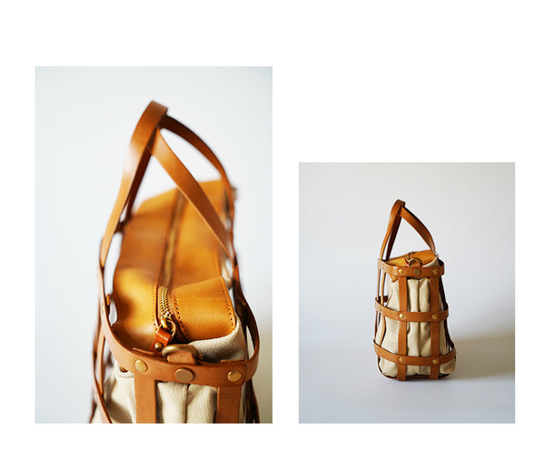 Handmade Womens Genuine Leather Tote Handbags Purse Cross Shoulder Bag for Women Designer