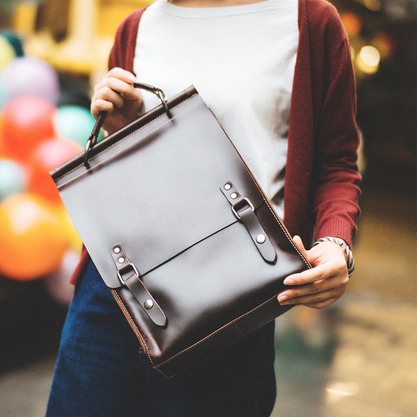 Handmade Womens Leather Backpack Bag Laptop Backpacks Book Bag