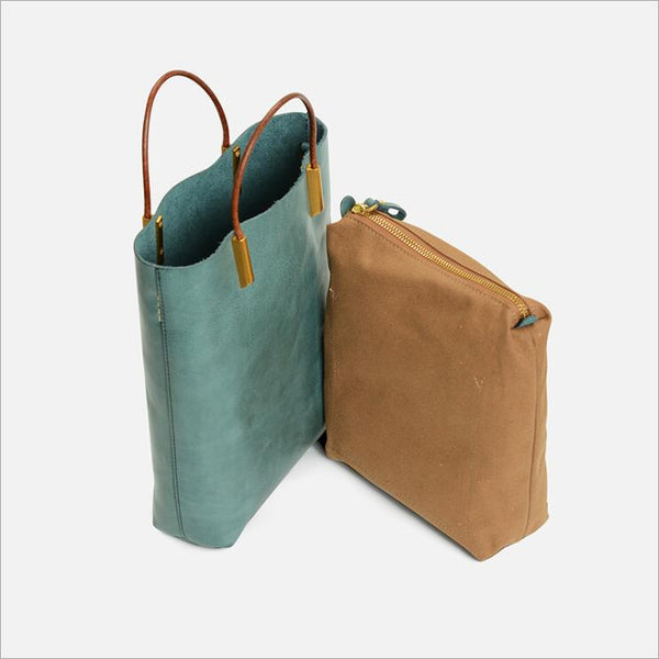 Handmade Womens Leather Work Tote Bag Handbags For Women Chic
