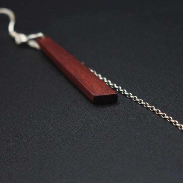 Handmade Wood Silver Hook Dangle Earrings Unique Jewelry Accessories Gift Women Men good