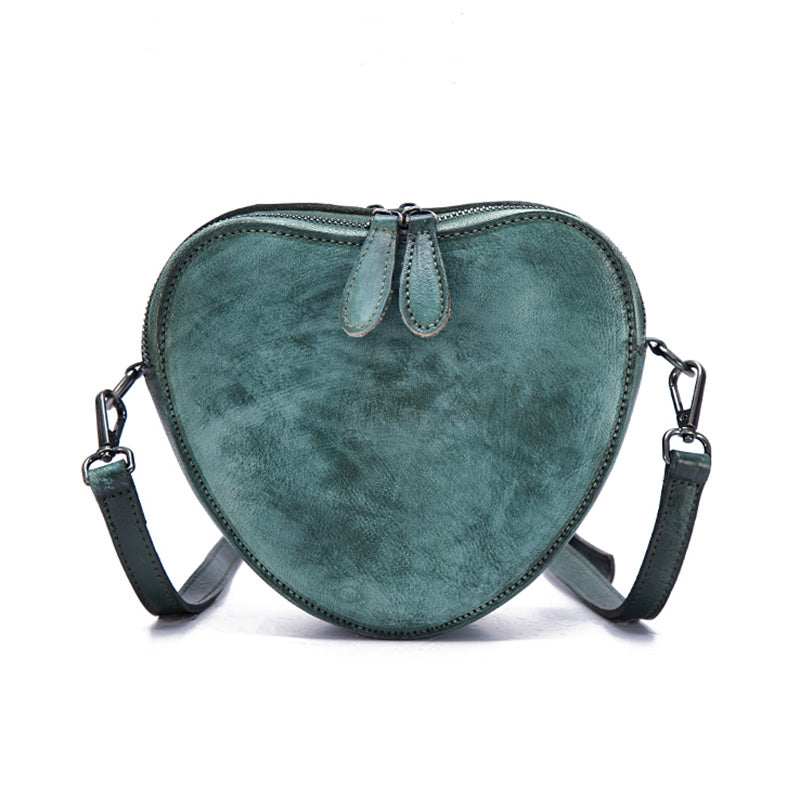 Heart Shaped Women Leather Crossbody Bags Purse Shoulder Bag for