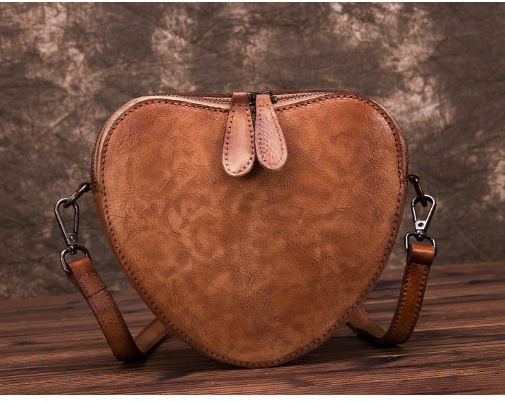 Heart Shaped Women Leather Crossbody Bags Purse Shoulder Bag for