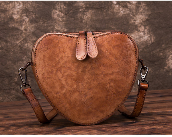 Heart Shaped Women Leather Crossbody Bags Purse Shoulder Bag for Women small