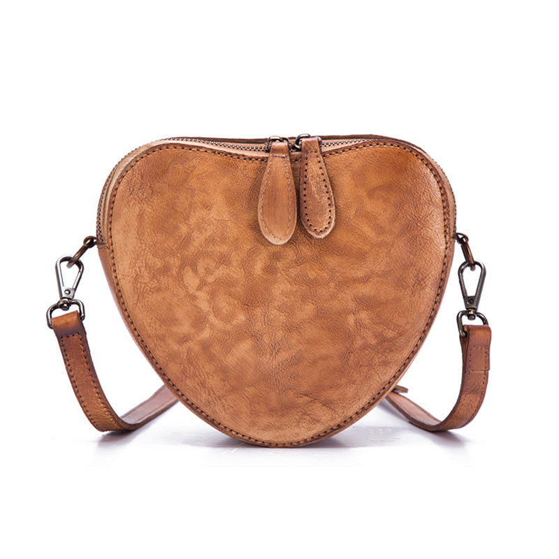 Heart Shape Leather Shoulder Bag