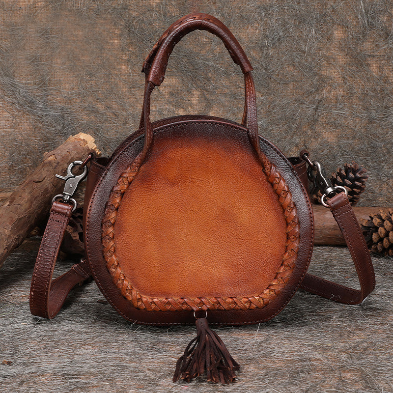 Hobo Leather Womens Fringe Crossbody Bag Purse