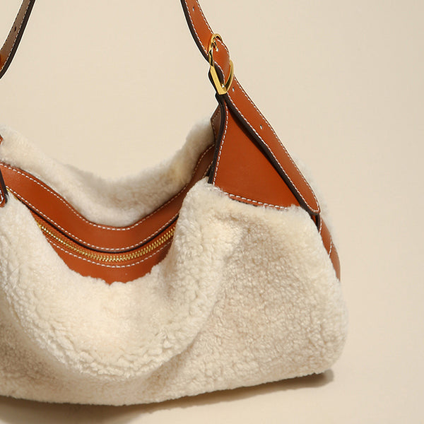 Hobo Womens Faux Fur Handbag Fluffy Shoulder Bag For Ladies Details