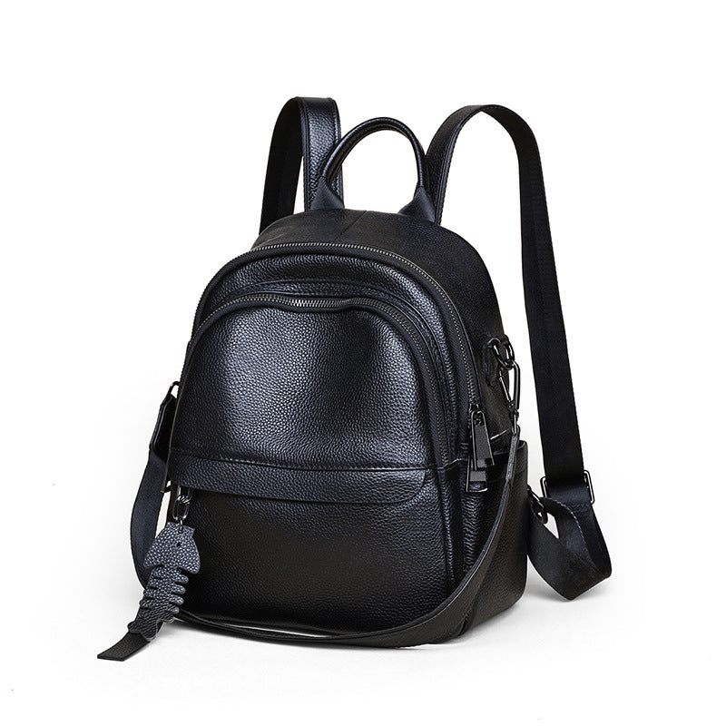 classic black mini backpack Small Backpack Purse for Women PU Leather Women's Versatile 3 in 1 Fashion Handbag Black 10.2''×9.1''×4.7''