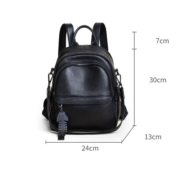 Ladies Black Leather Mini Backpack Purse Cute Backpacks For Women Cool