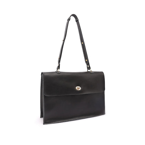 Women's Black Leather Satchel Over the Shoulder Bag Handbags Purse for Women