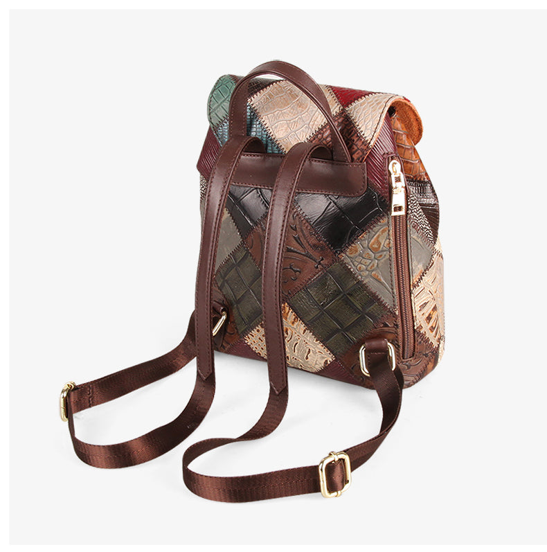 boho leather backpack purse Small Ladies Boho Leather Backpack Purse Leather Rucksack For Women – igemstonejewelry