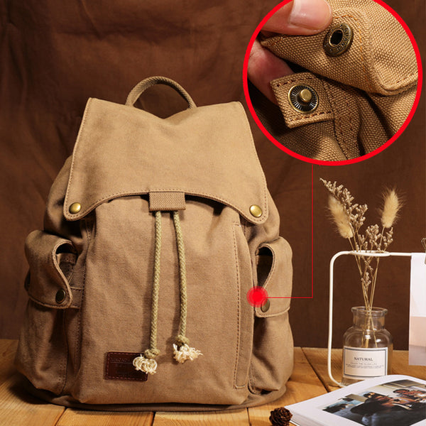 Ladies Canvas Drawstring Backpack Purse Travel Backpack Rucksack For Women Accessories