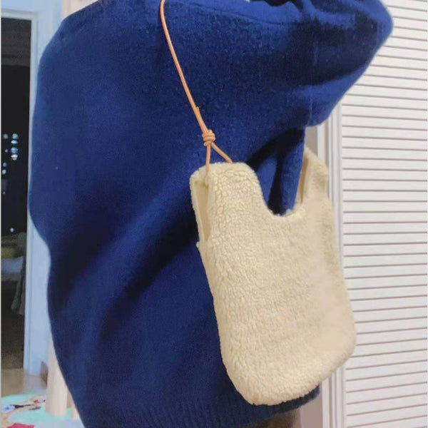 Ladies Faux Fur Handbag Cute Tote Bags Cross Shoulder Bag For Women Winter