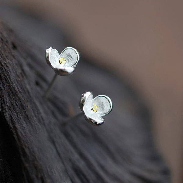Ladies Flower Stud Earrings Small Silver Stud Earrings For Women Cute