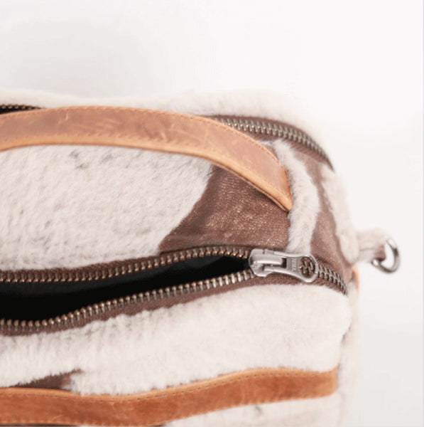 Ladies Fur Leather Crossbody Bag Cross Shoulder Bag For Women Quality