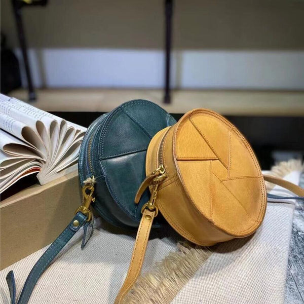 Casual Ladies Leather Circle Bag Over The Shoulder Purse For Women