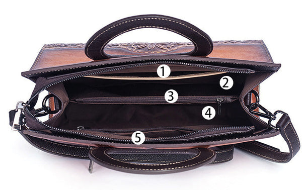 Ladies Leather Handbags Brown Shoulder Bag For Women Inside