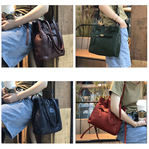 Ladies Leather Over The Shoulder Tote Bag Purse Handbags For Women Handmade
